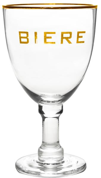 Biere Stemmed Abbey Glass with Gold Rim