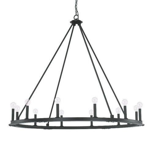Black Iron 12 Light Chandelier, Lighting, Laura of Pembroke