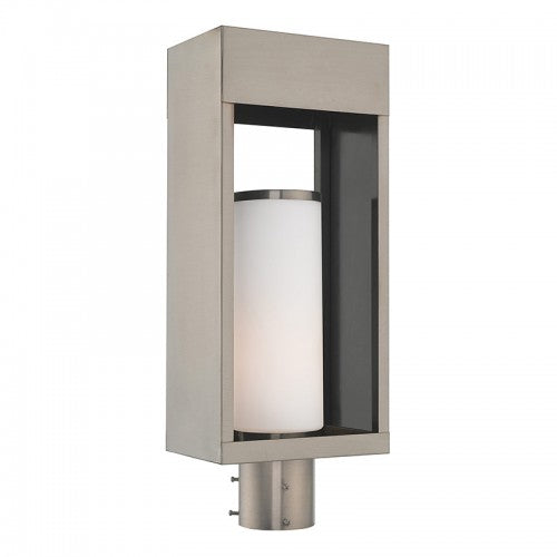 Bleecker 1 Light Brushed Nickel Post Top Lantern, Lighting, Laura of Pembroke