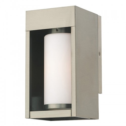 Bleecker 1 Light Brushed Nickel Wall Lantern, Lighting, Laura of Pembroke