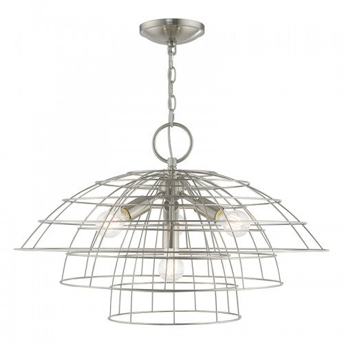 Brooklyn 4 Light Brushed Nickel Chandelier, Lighting, Laura of Pembroke