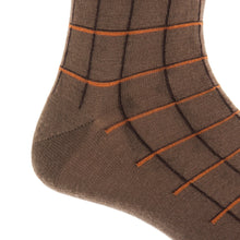 BROWN W/WINDOWPANE MC SOCK