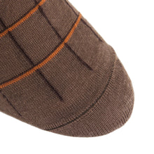 BROWN W/WINDOWPANE MC SOCK