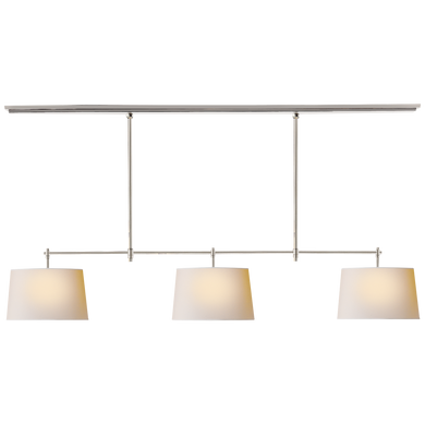 Bryant Large Billiard in Polished Nickel with Natural Paper Shades