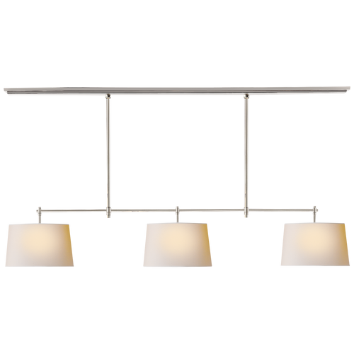 Bryant Large Billiard in Polished Nickel with Natural Paper Shades