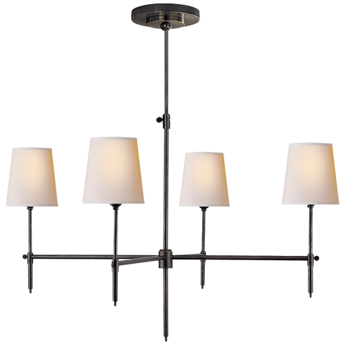 Bryant Large Chandelier in Bronze with Natural Paper Shades