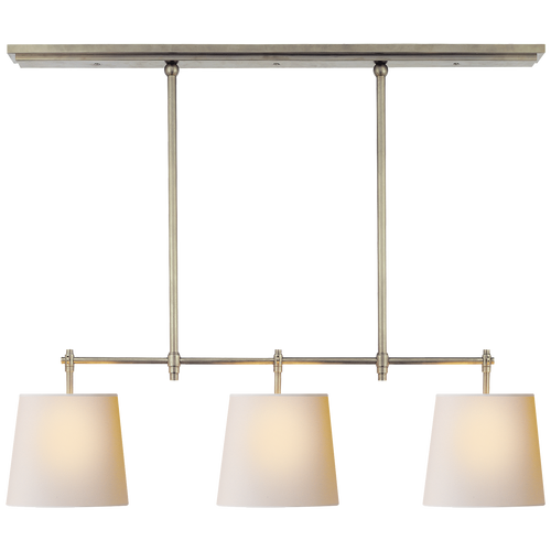 Bryant Small Billiard in Antique Nickel with Natural Paper Shades