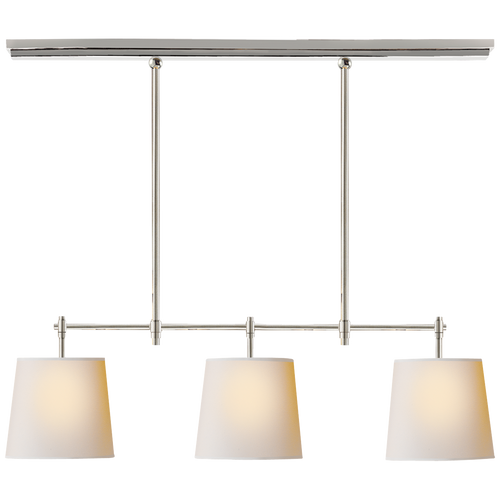 Bryant Small Billiard in Polished Nickel with Natural Paper Shades
