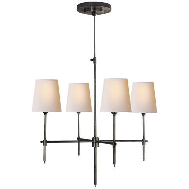 Bryant Small Chandelier in Bronze with Natural Paper Shades