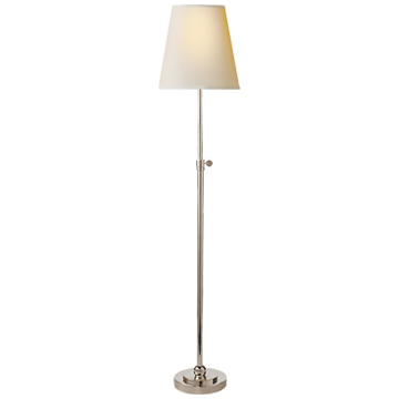 Bryant Table Lamp in Polished Nickel with Natural Paper Shade