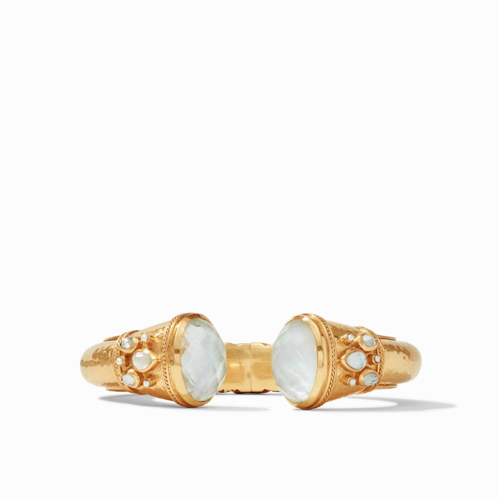 CASSIS GOLD CUFF IRID CRYSTALS W/PEARLS