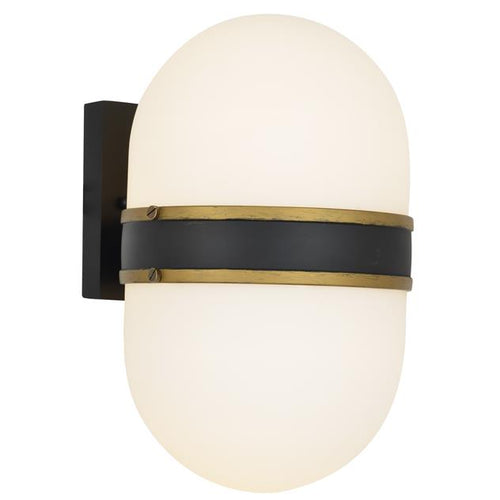 CAPSULE 2 LIGHT MATTE BLACK & TEXTURED GOLD WALL MOUNT