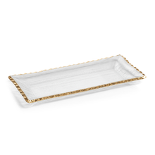 RECTANGULAR GOLD RIM TRAY MED