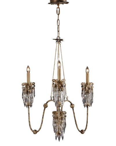 Crystal Drop 3 Arm Chandelier, Lighting, Laura of Pembroke