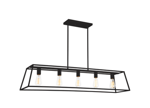CANDOR 5 LIGHT LINEAR PENDANT, RUSTY BLACK