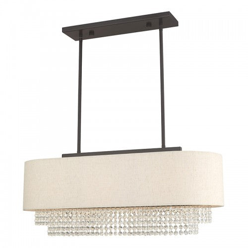 Carlisle 3 Light English Bronze Linear Chandelier, Lighting, Laura of Pembroke