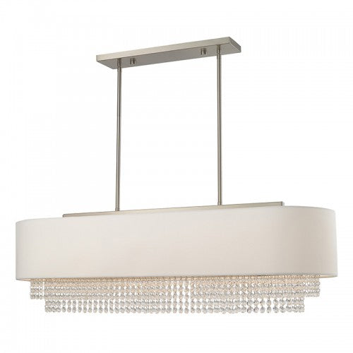 Carlisle 5 Light Brushed Nickel Linear Chandelier, Lighting, Laura of Pembroke