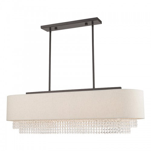 Carlisle 5 Light English Bronze Linear Chandelier, Lighting, Laura of Pembroke