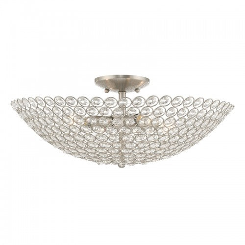 Cassandra 4 Light Brushed Nickel Ceiling Mount, Lighting, Laura of Pembroke