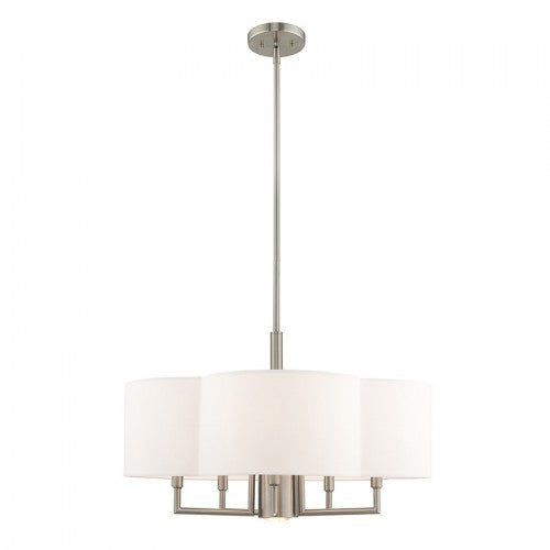 Chelsea 6 Light Brushed Nickel Pendant Chandelier, Lighting, Laura of Pembroke