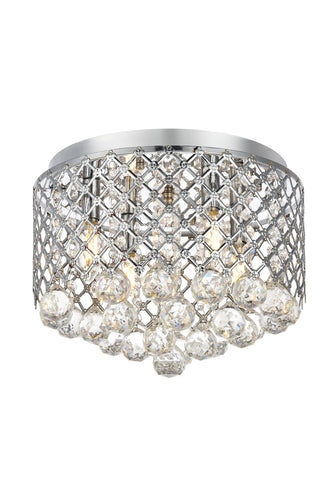 Chrome and Teardrop Crystal Flushmount, Lighting, Laura of Pembroke