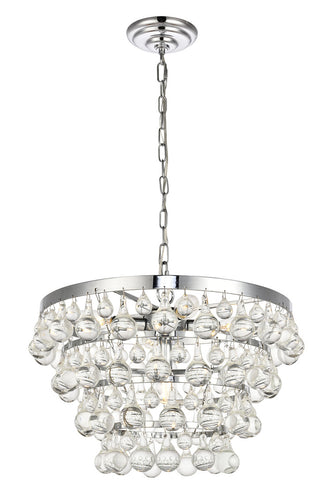 Chrome and Teardrop Crystal 5 Light Pendant, Lighting, Laura of Pembroke