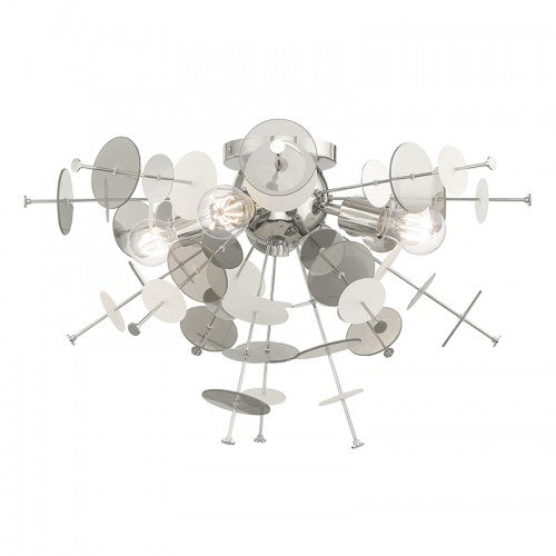 Circulo 4 Light Polished Chrome Ceiling Mount, Lighting, Laura of Pembroke