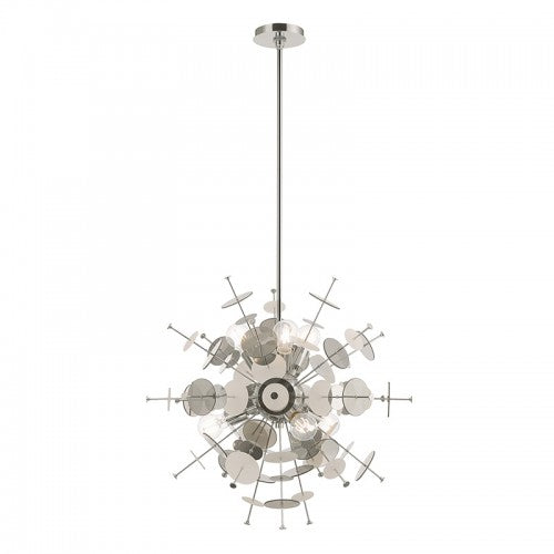 Circulo 6 Light Polished Chrome Pendant Chandelier, Lighting, Laura of Pembroke