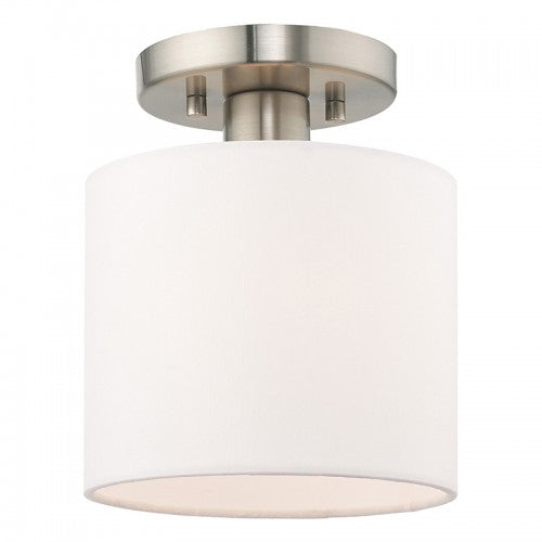 Clark 1 Light Brushed Nickel Ceiling Mount, Lighting, Laura of Pembroke