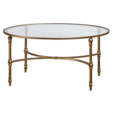 Gold Round Coffee Table, Home Furnishings, Laura of Pembroke