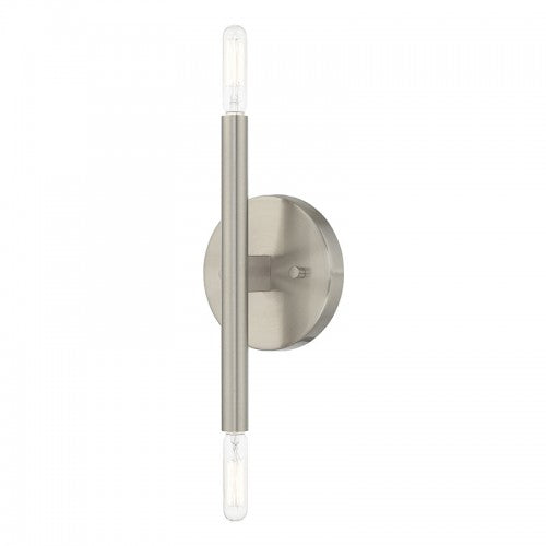Copenhagen 2 Light Brushed Nickel Wall Sconce, Lighting, Laura of Pembroke