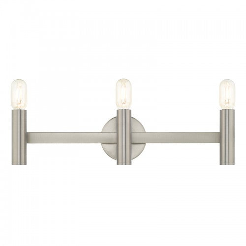 Copenhagen 3 Light Brushed Nickel Bath Vanity, Lighting, Laura of Pembroke