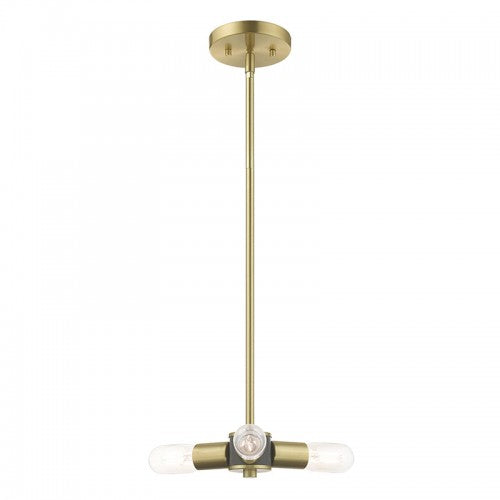 Copenhagen 3 Light Satin Brass Mini Chandelier, Lighting, Laura of Pembroke