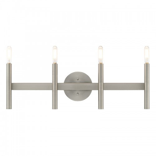 Copenhagen 4 Light Brushed Nickel Bath Vanity, Lighting, Laura of Pembroke