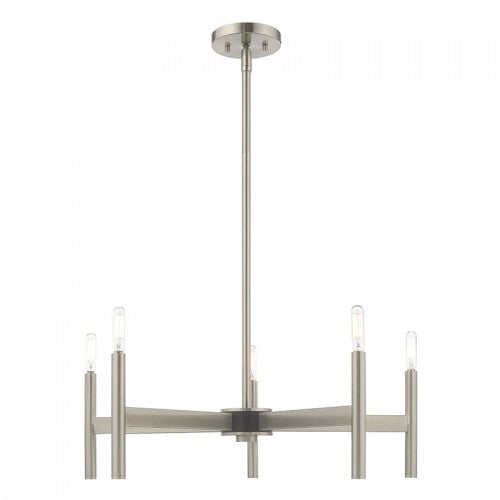 Copenhagen 5 Light Brushed Nickel Chandelier, Lighting, Laura of Pembroke