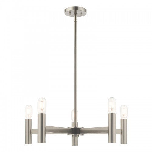 Copenhagen 5 Light Brushed Nickel Chandelier, Lighting, Laura of Pembroke