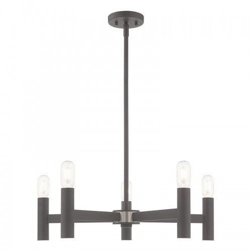 Copenhagen 5 Light Scandinavian Gray Chandelier, Lighting, Laura of Pembroke