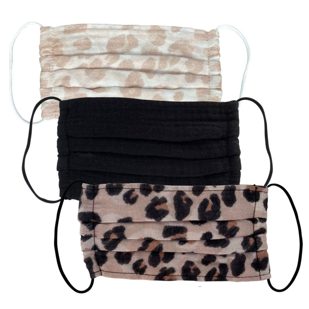 COTTON MASK 3PC SET-LEOPARD