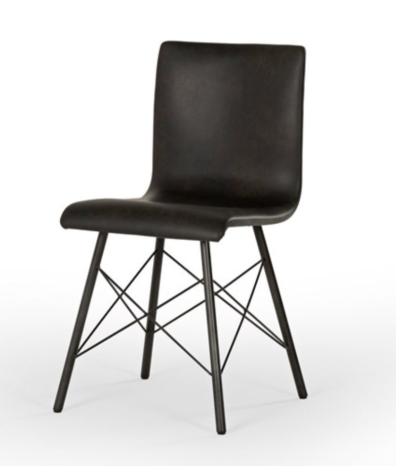 DIAW DINING CHAIR, DISTRESSED BLACK