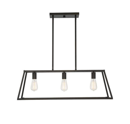 Denton 3 Light Bronze Linear Chandelier
