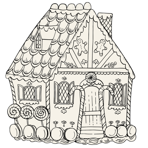 Die-Cut Gingerbread House Coloring Placemat