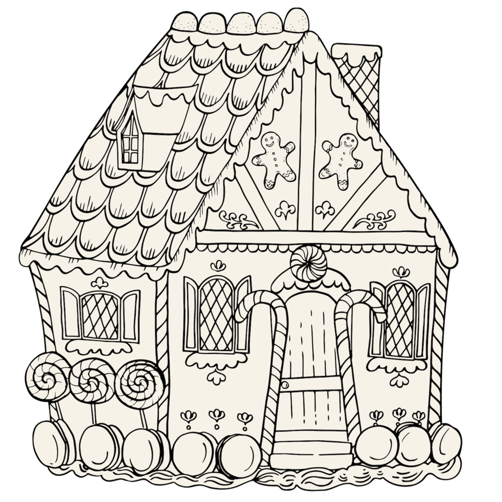 Die-Cut Gingerbread House Coloring Placemat