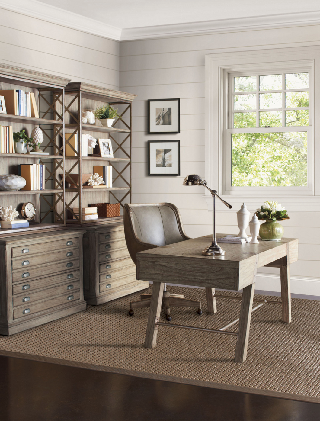 Driftwood online gray desk