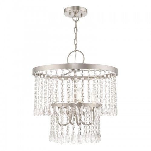 Elizabeth 4 Light Brushed Nickel Pendant Chandelier, Lighting, Laura of Pembroke