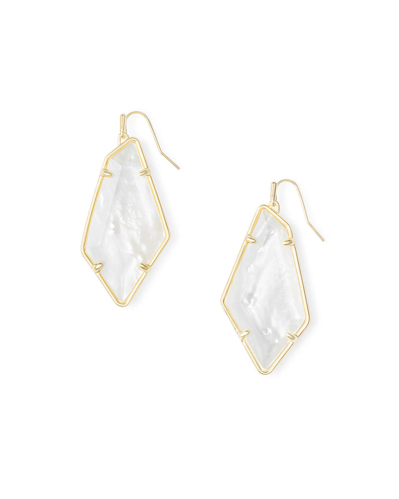 Danielle Gold Convertible Link Earrings in Ivory Mother-of-Pearl