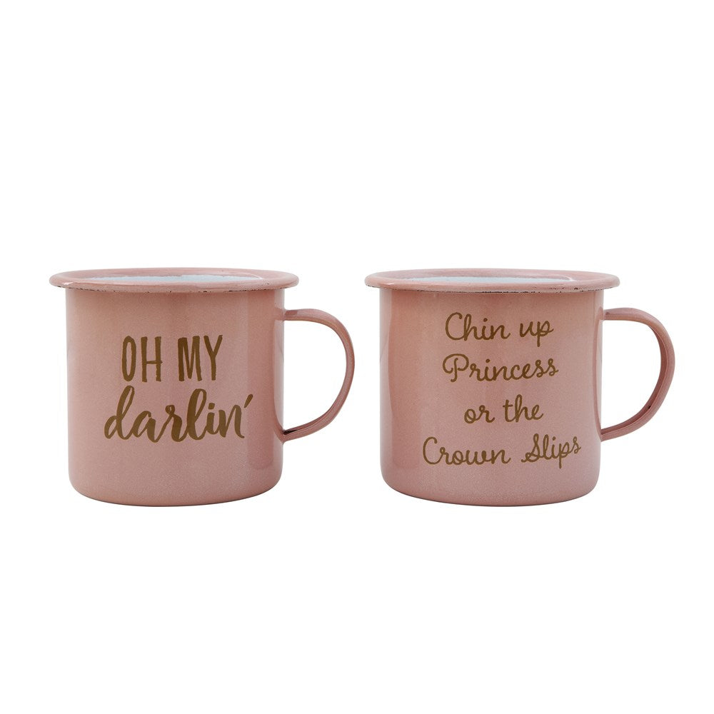 Pink Enameled Mug