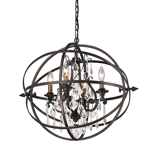 Vintage Bronze and Crystal Small Chandelier, Lighting, Laura of Pembroke