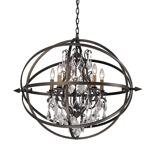 Vintage Bronze and Crystal Medium Chandelier, Lighting, Laura of Pembroke
