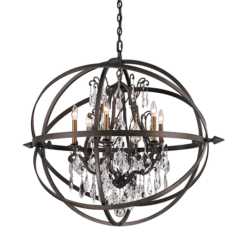 Vintage Bronze and Crystal Large Chandelier, Lighting, Laura of Pembroke