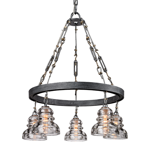 Menlo Park Old Silver 5 Light Chandelier, Lighting, Laura of Pembroke